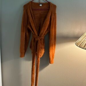 VENUS Orange Fuzzy Cardigan